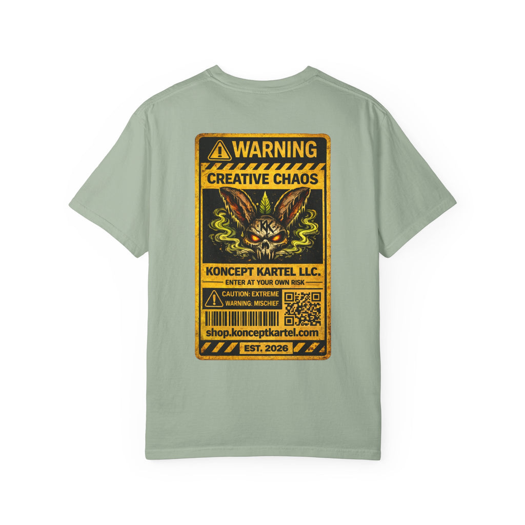 T-Shirt — Koncept Kartel “Warning: Creative Chaos” Graphic Tee