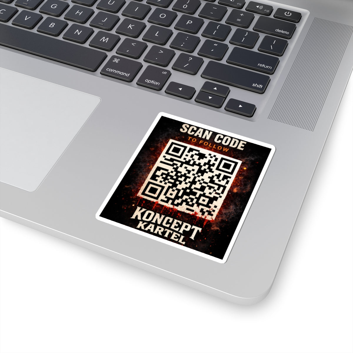 QR Code Sticker — "Scan Code to Follow" Koncept Kartel Promotional Sticker