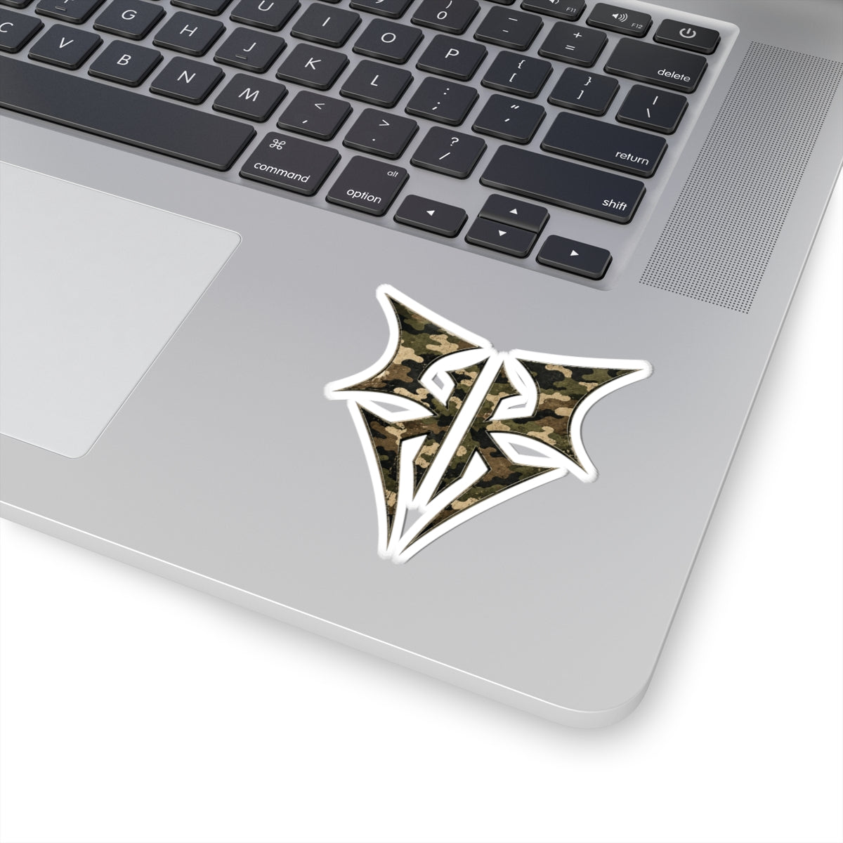 Camo Tribal Emblem Sticker — Kiss-Cut Military Camo Laptop Decal