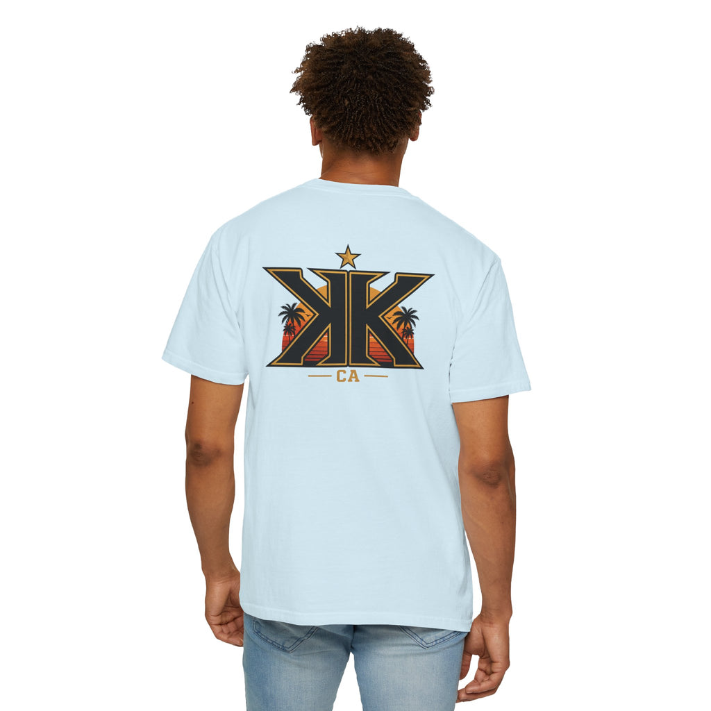 California West Coast Graphic T-Shirt — "California Hella" Vintage Sunset Car Design