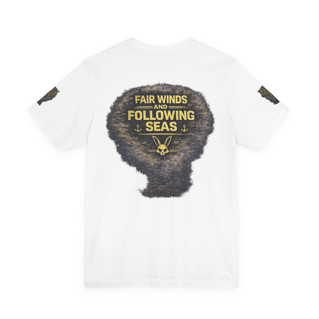 Navy 'Silence Is Power' Skull Anchor Tee — Fair Winds & Following Seas Back Graphic