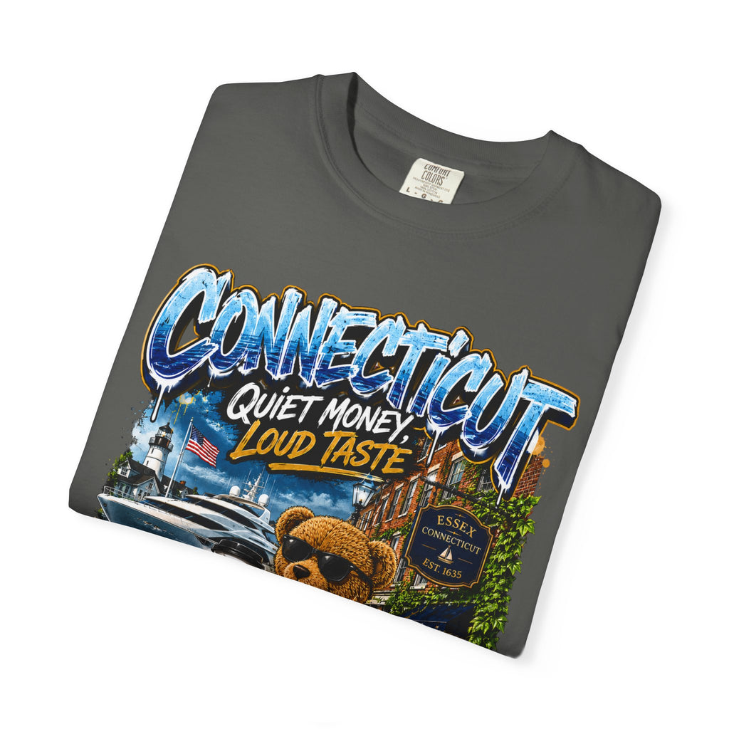 Connecticut Bear Vintage T-Shirt — "Quiet Money, Loud Taste" Graphic Tee