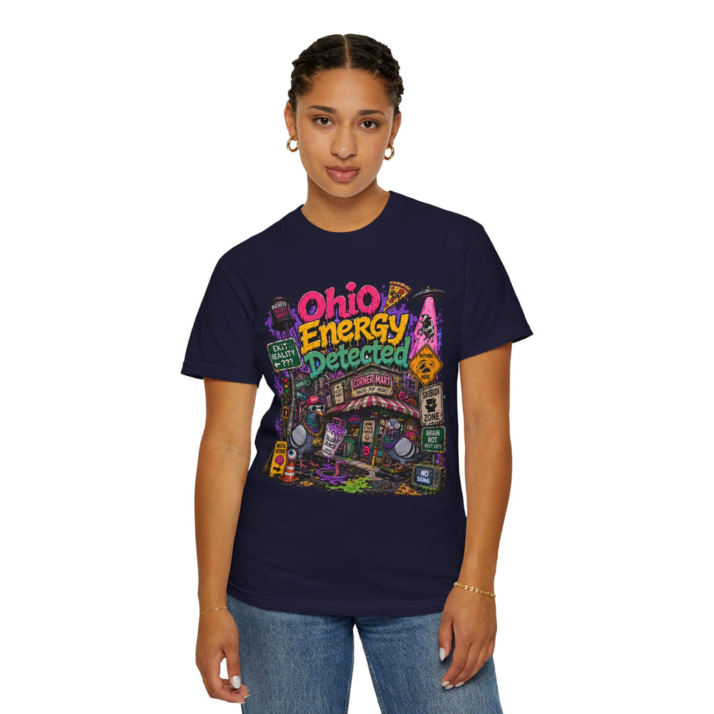 Ohio Energy Detected T-Shirt — Retro Arcade Cityscape Graphic Tee