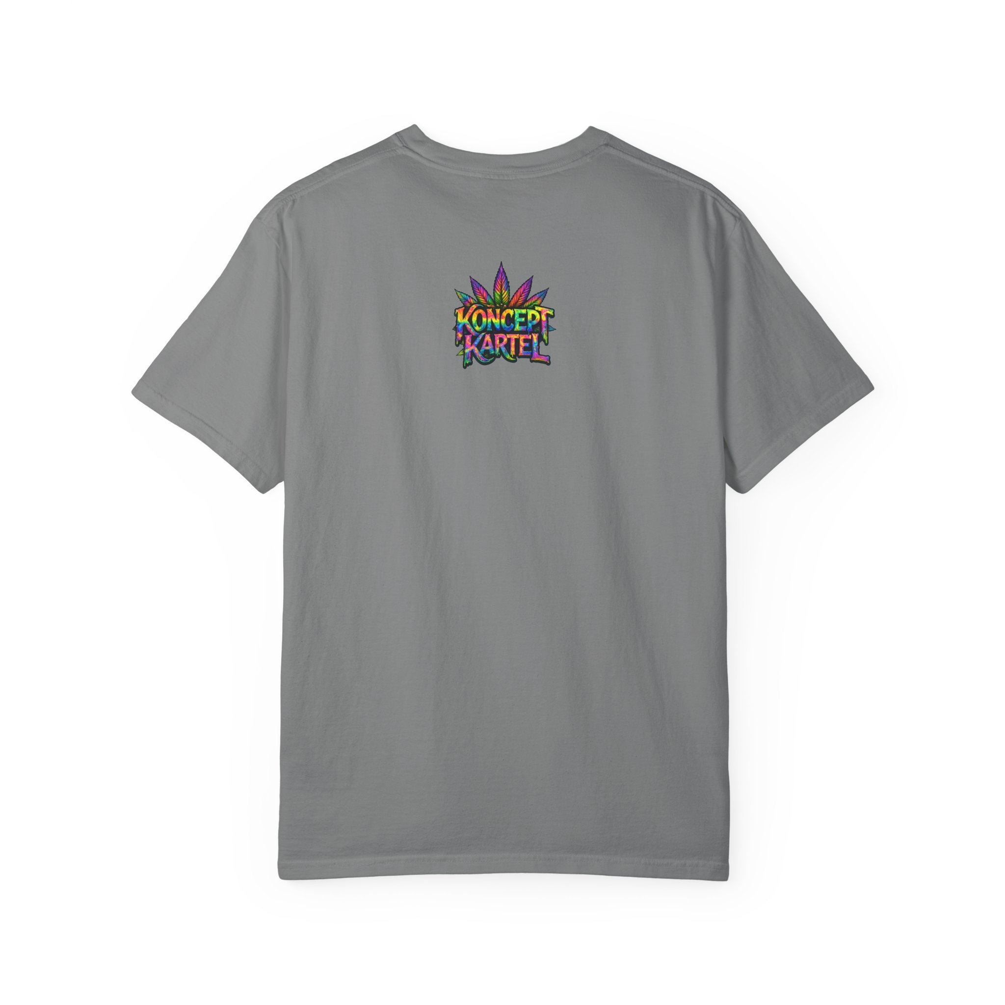 420 Psychedelic Cat T-Shirt — Colorful Mushroom Smoke Graphic