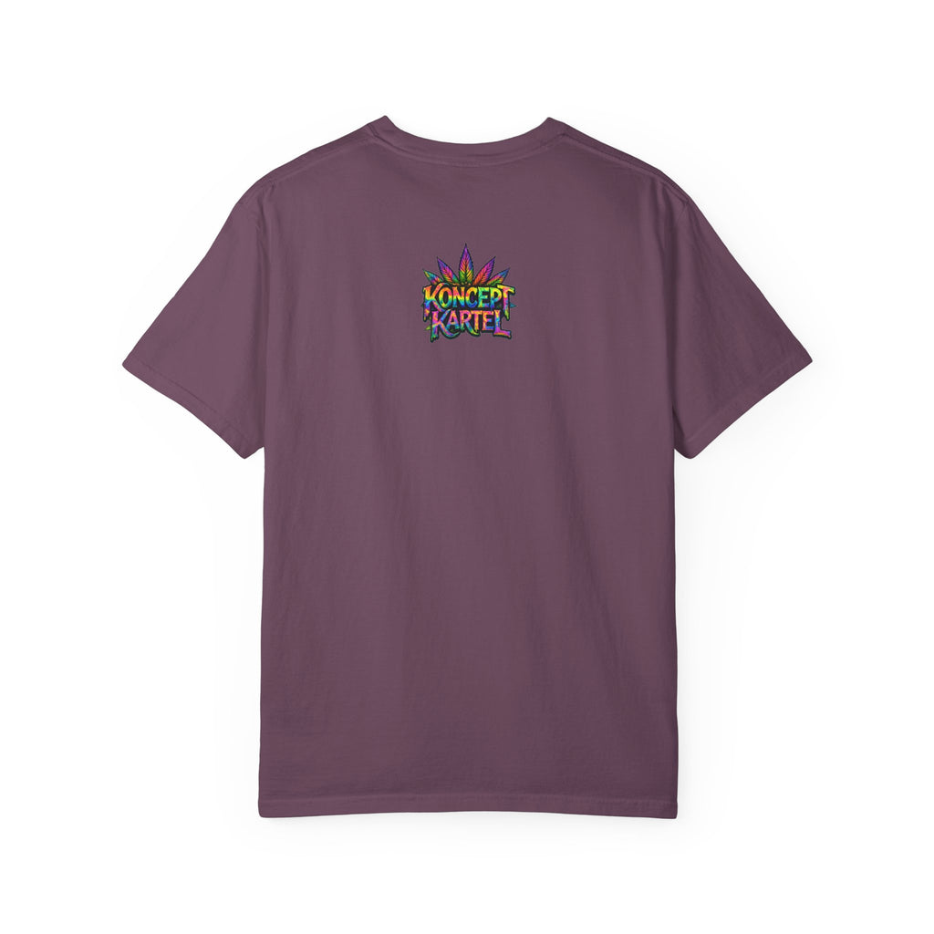 420 Psychedelic Cat T-Shirt — Colorful Mushroom Smoke Graphic