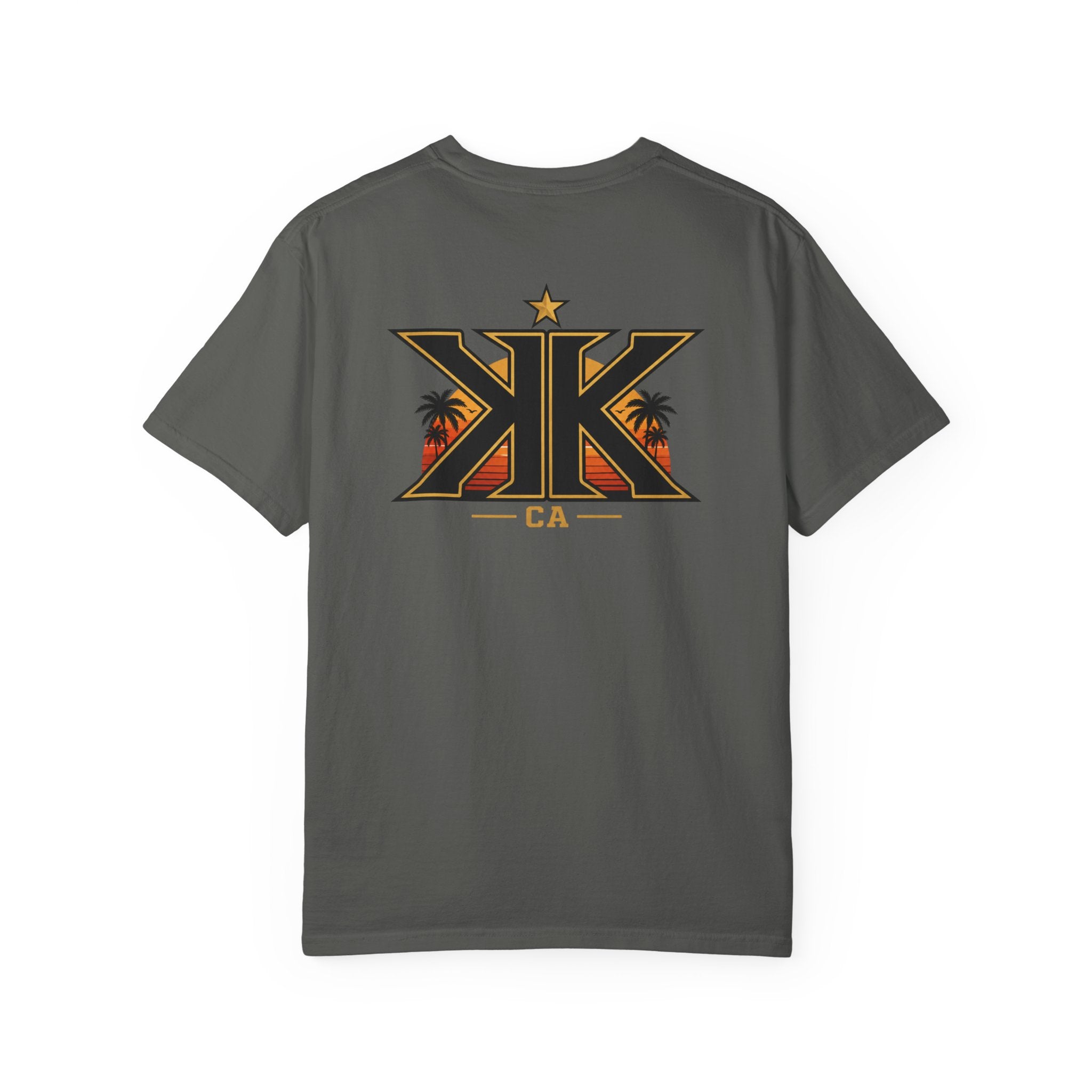 California West Coast Graphic T-Shirt — "California Hella" Vintage Sunset Car Design