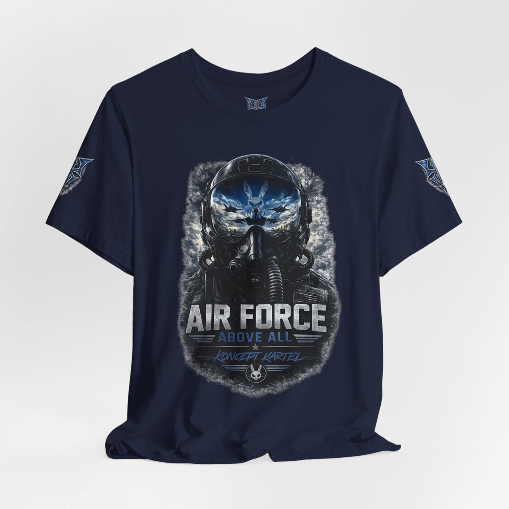 Air Force Pilot Mask Tee — "Air Force Above All" Military Aviation T-Shirt