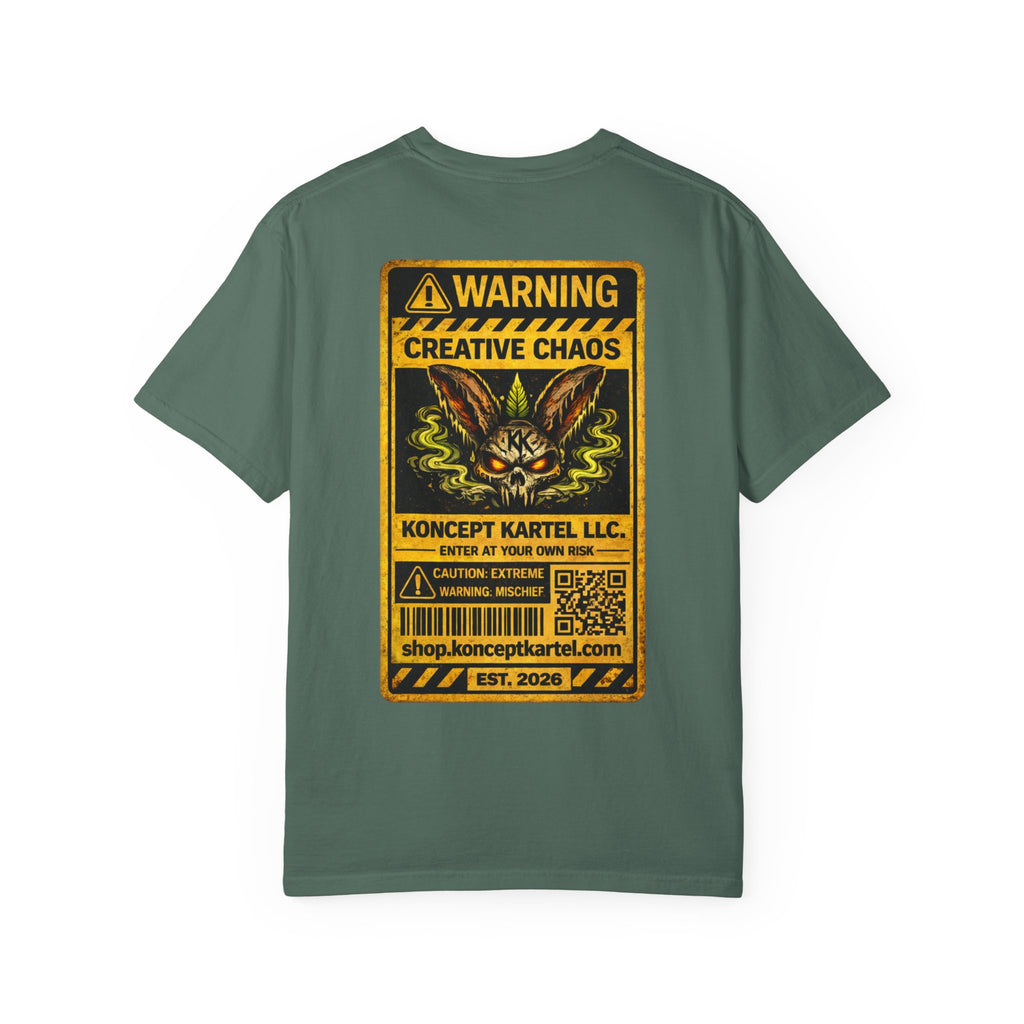 T-Shirt — Koncept Kartel “Warning: Creative Chaos” Graphic Tee