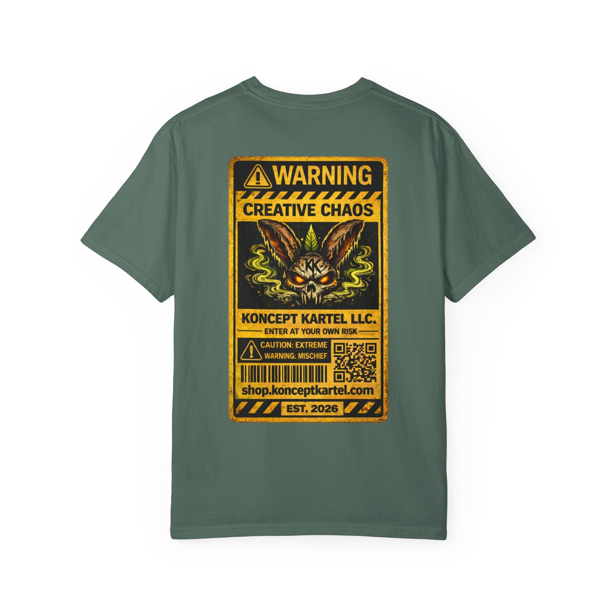 T-Shirt — Koncept Kartel “Warning: Creative Chaos” Graphic Tee
