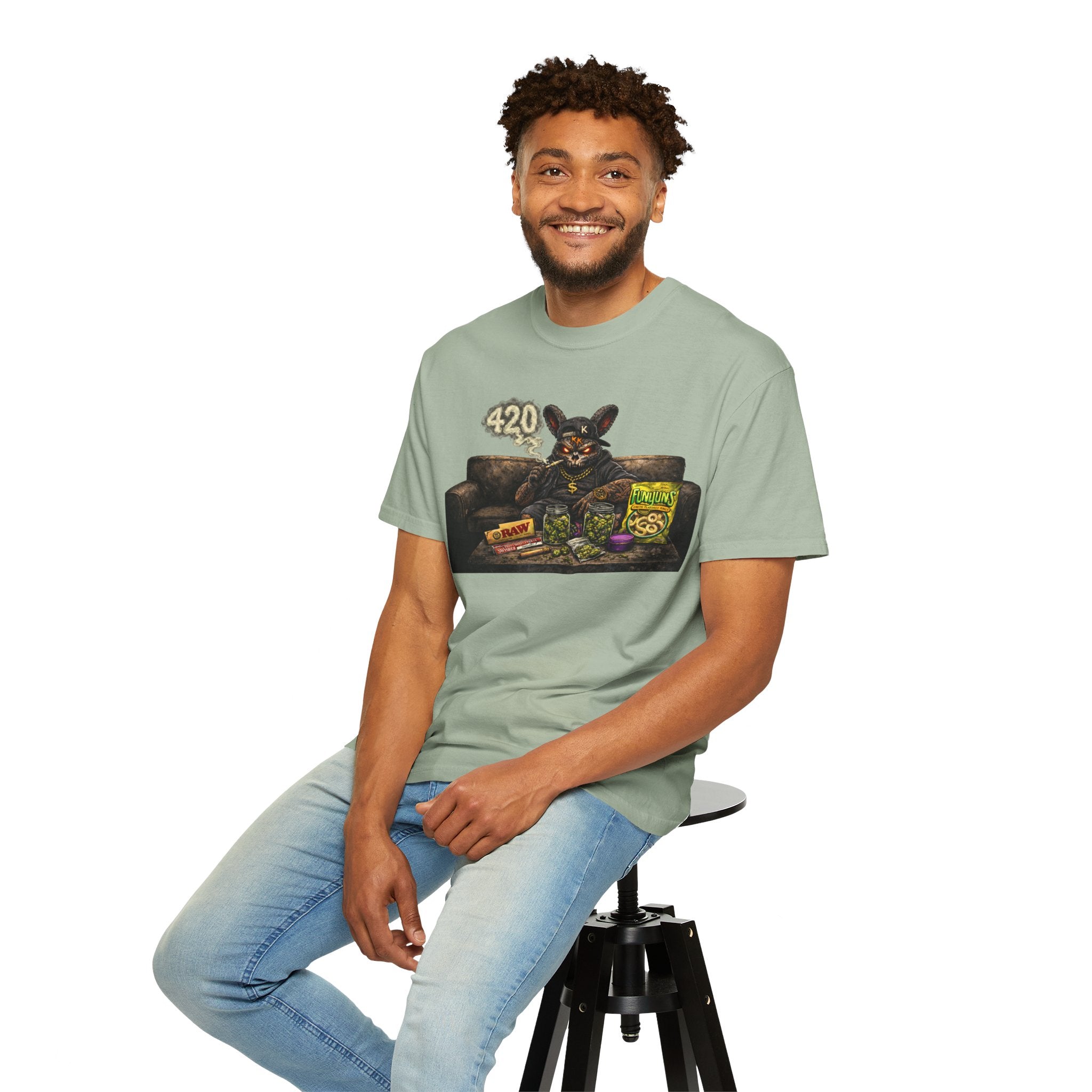 420 Couch Bunny T-Shirt — Stoner Bunny Graphic Tee