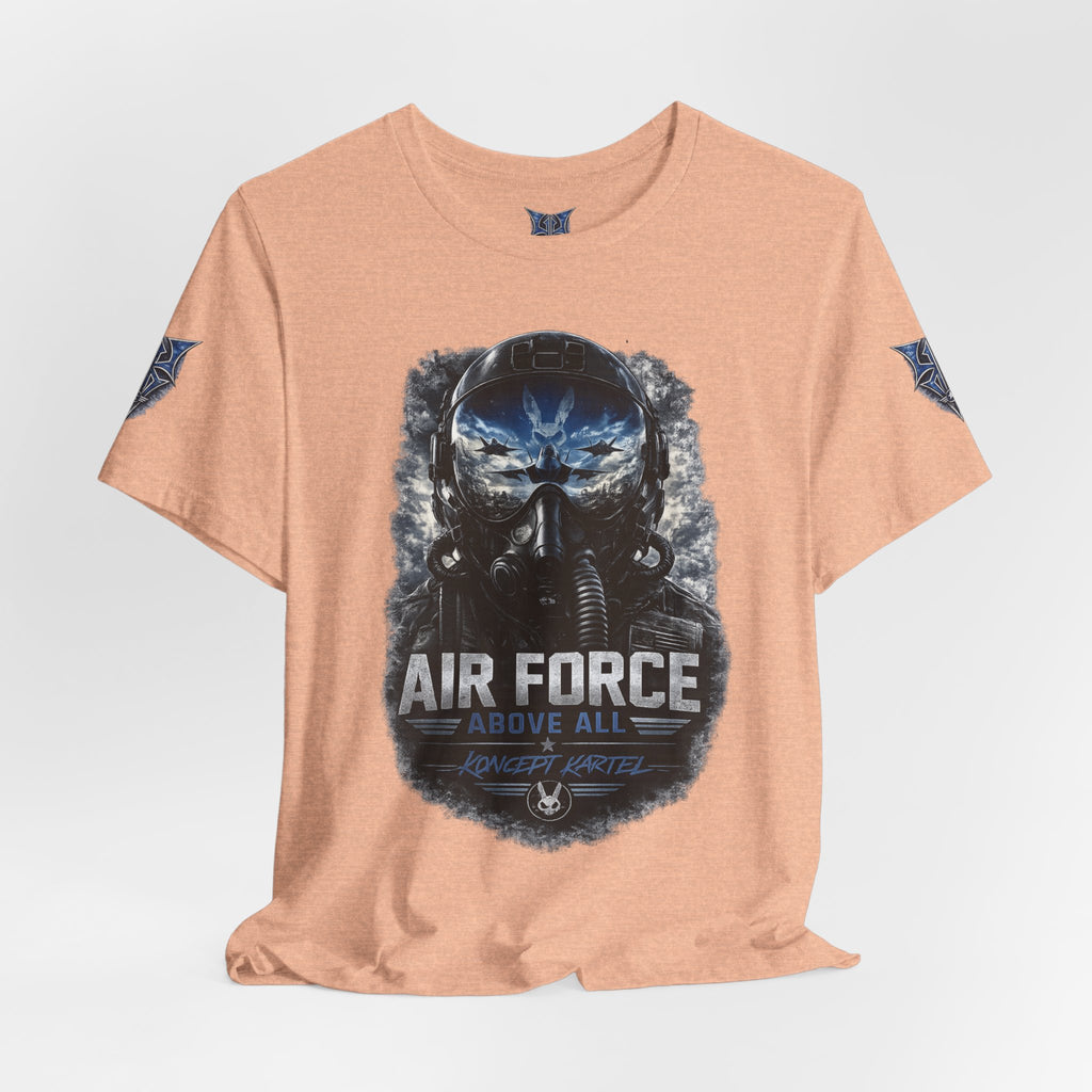 Air Force Pilot Mask Tee — "Air Force Above All" Military Aviation T-Shirt