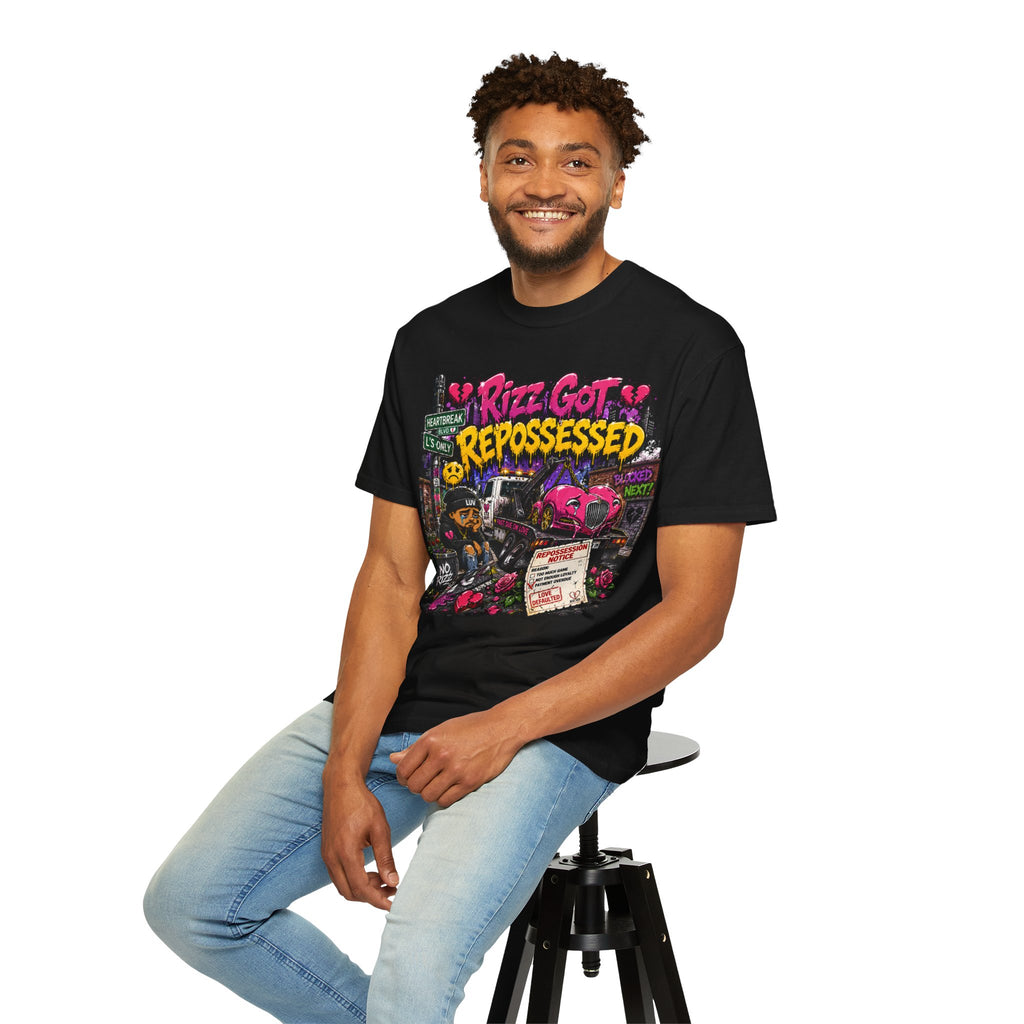 Repossession Comic Art T-Shirt — “Rizz Got Repossessed” Graphic Tee