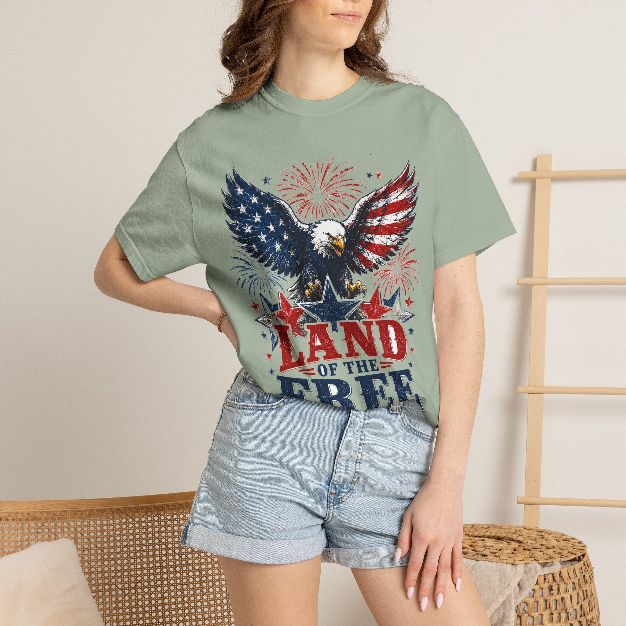 Patriotic Eagle T-Shirt — "Land of the Free, Home of the Brave"