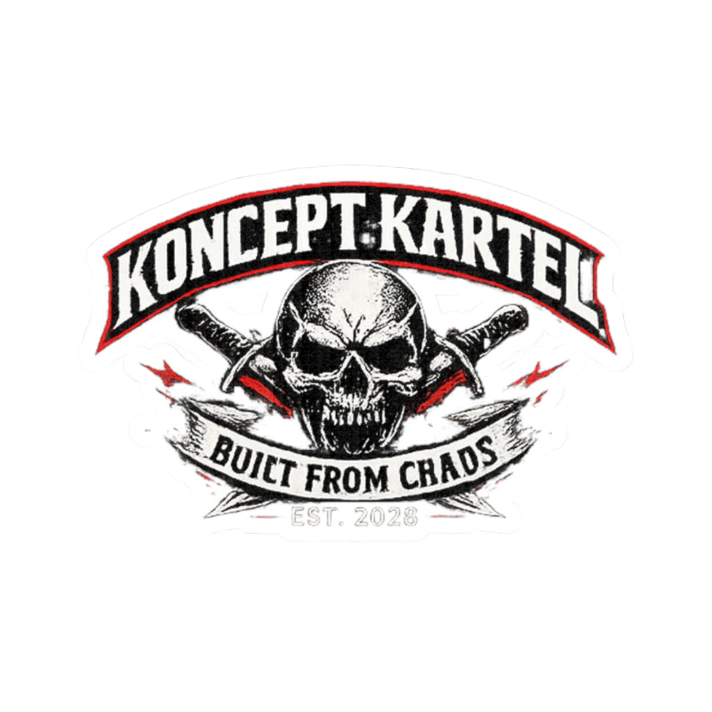 Koncept Kartel Skull Sticker — "Built From Chaos" Kiss-Cut Decal