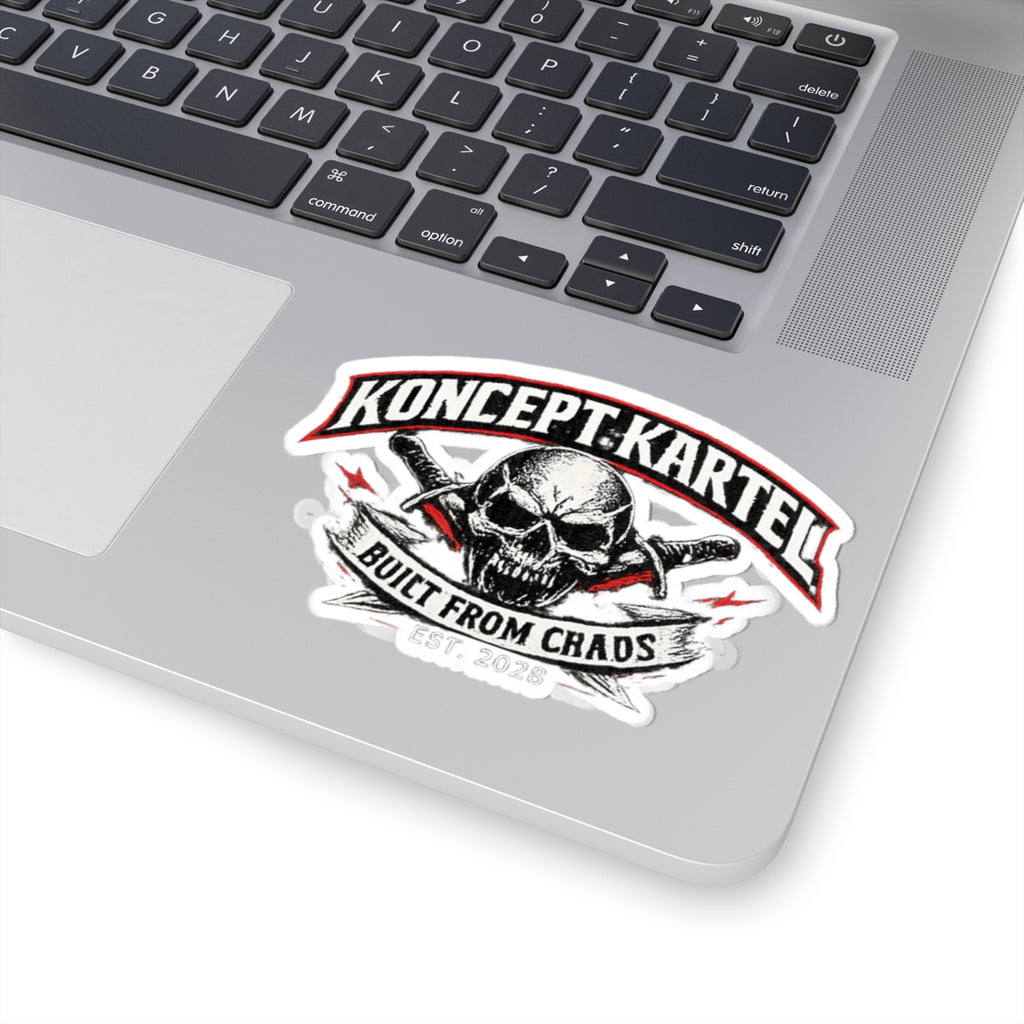 Koncept Kartel Skull Sticker — "Built From Chaos" Kiss-Cut Decal