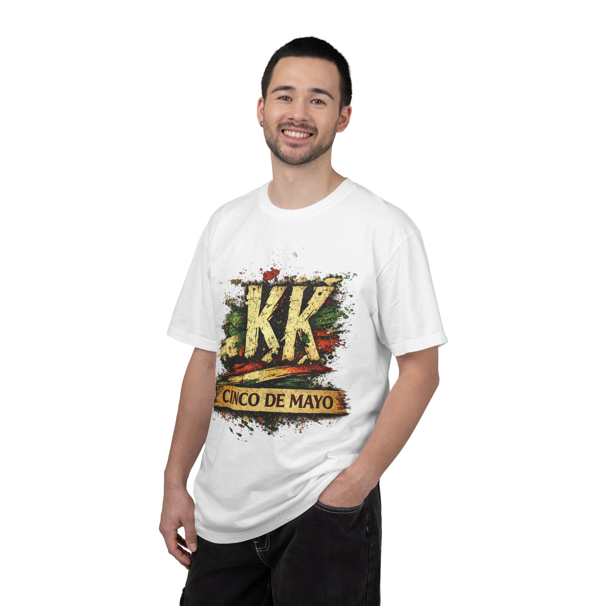 Cinco de Mayo Graphic T-Shirt — 'KK' Distressed Mexican Flag Design