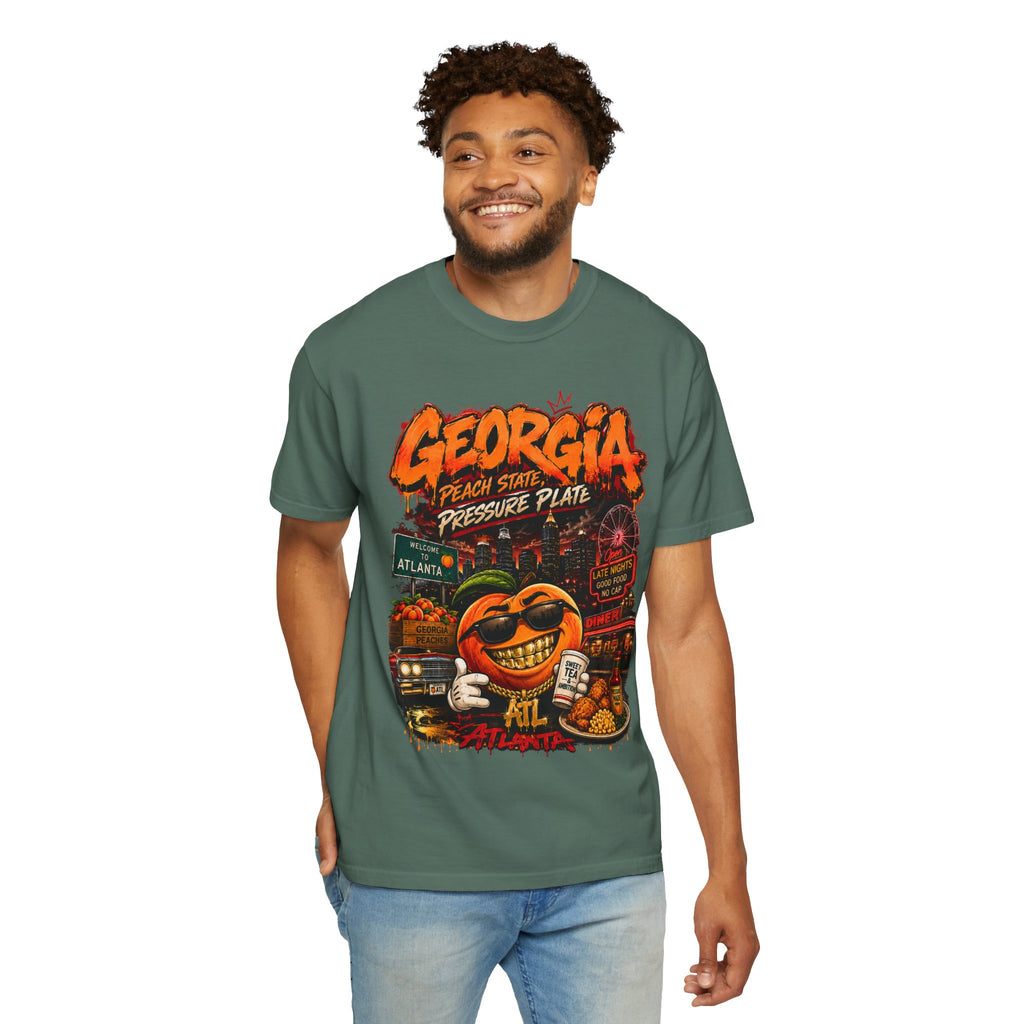 Georgia Peach Vintage Graphic T-Shirt — Atlanta Street Food & Peach State Design