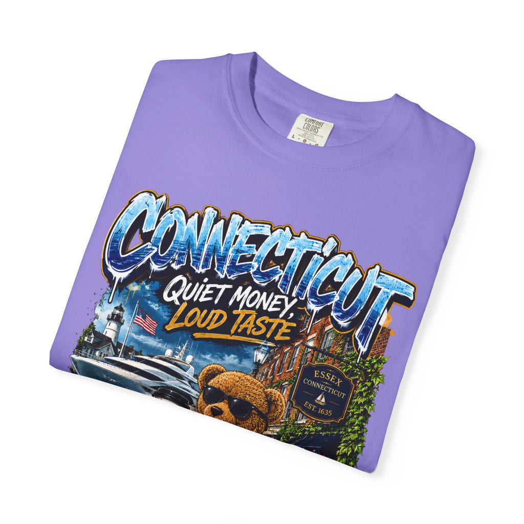Connecticut Bear Vintage T-Shirt — "Quiet Money, Loud Taste" Graphic Tee