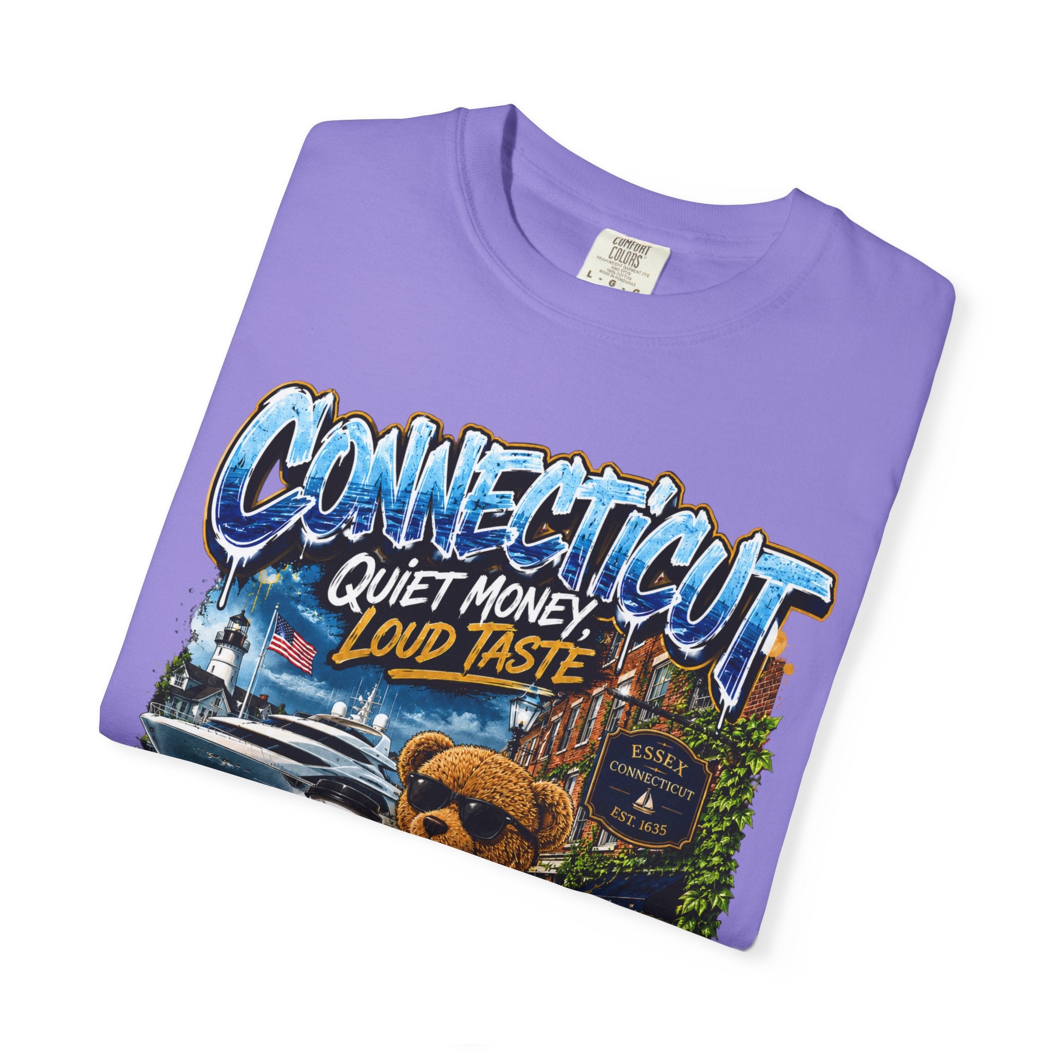 Connecticut Bear Vintage T-Shirt — "Quiet Money, Loud Taste" Graphic Tee