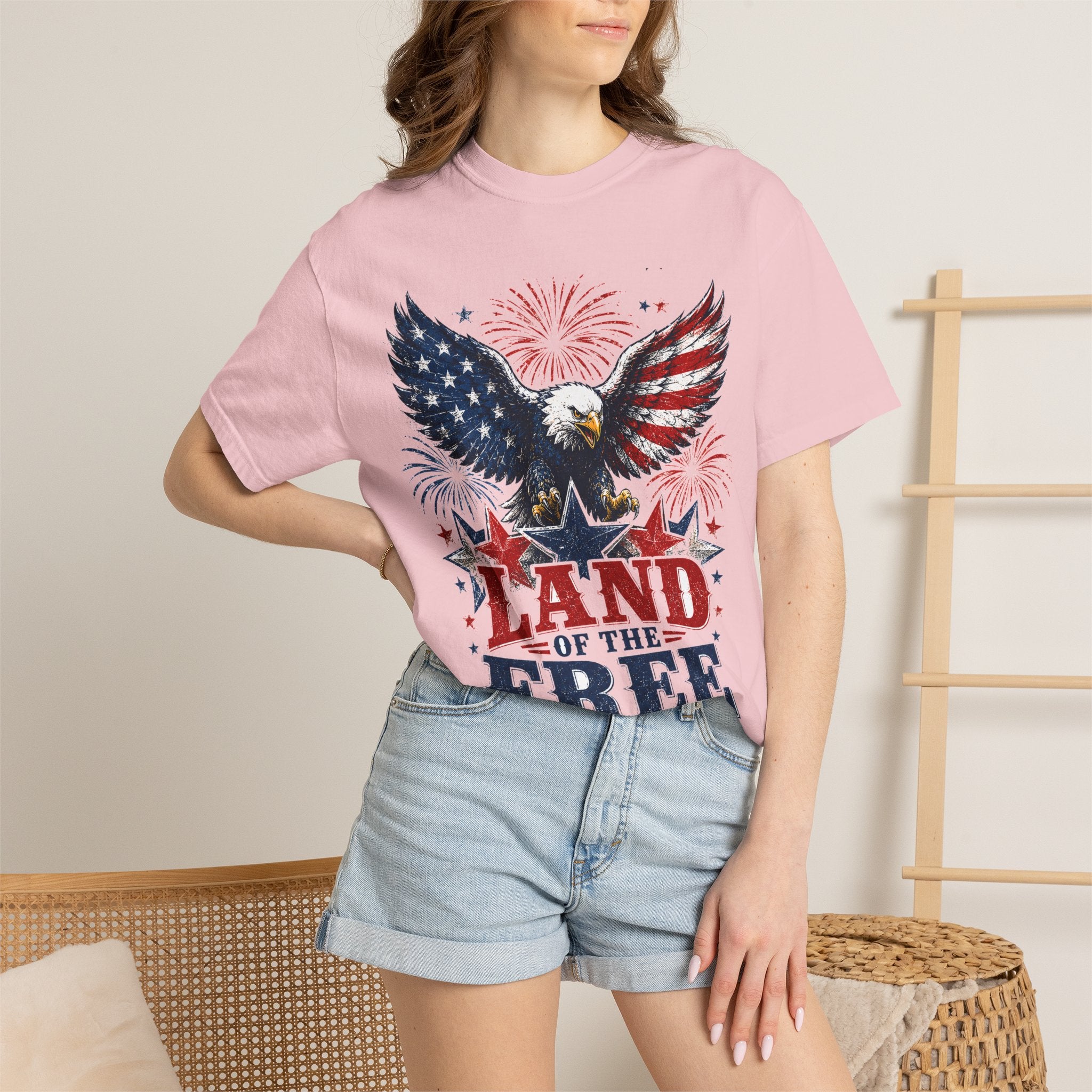 Patriotic Eagle T-Shirt — "Land of the Free, Home of the Brave"
