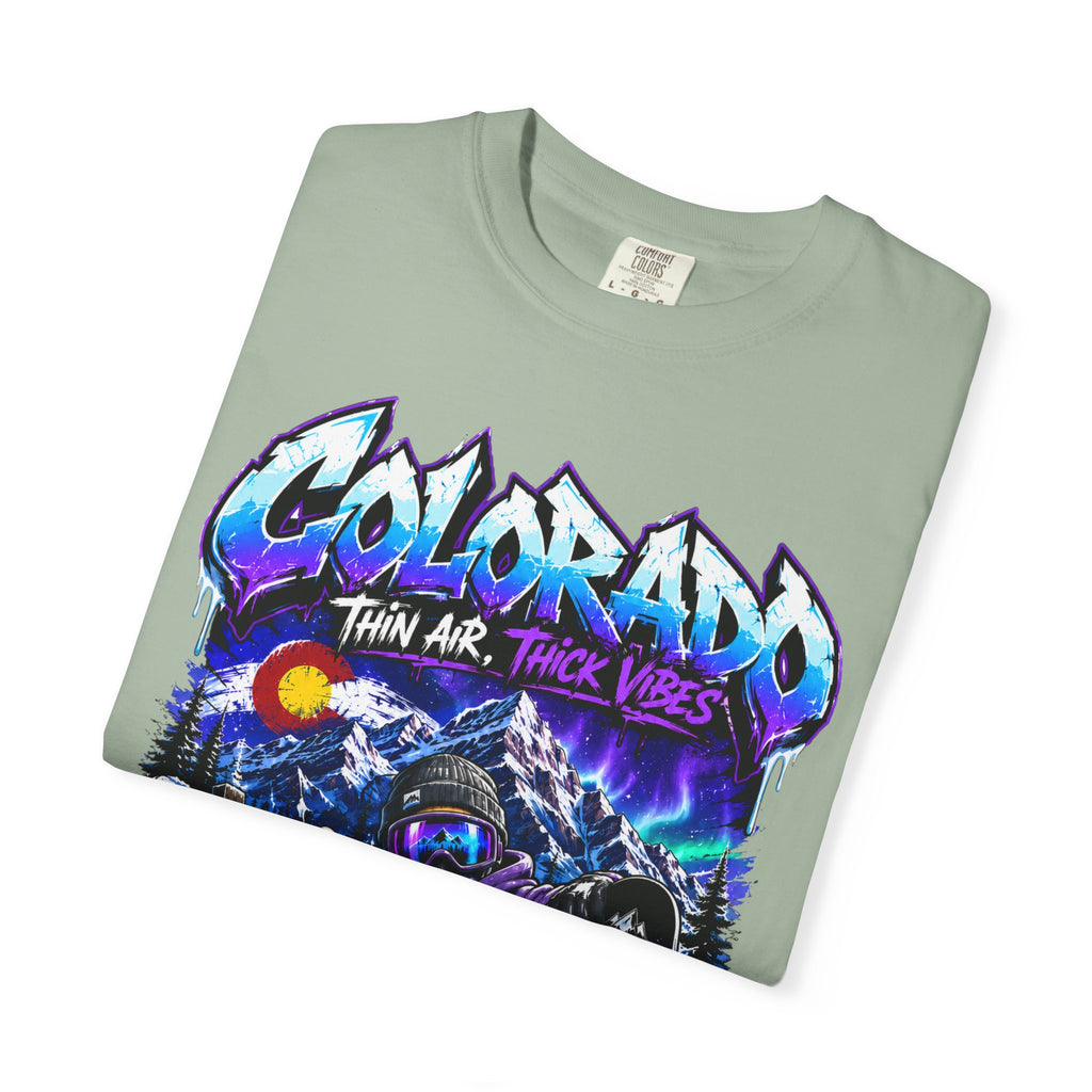 Colorado Ski & Snowboard T-Shirt — Think Air, Thick Vibes Graphic Tee