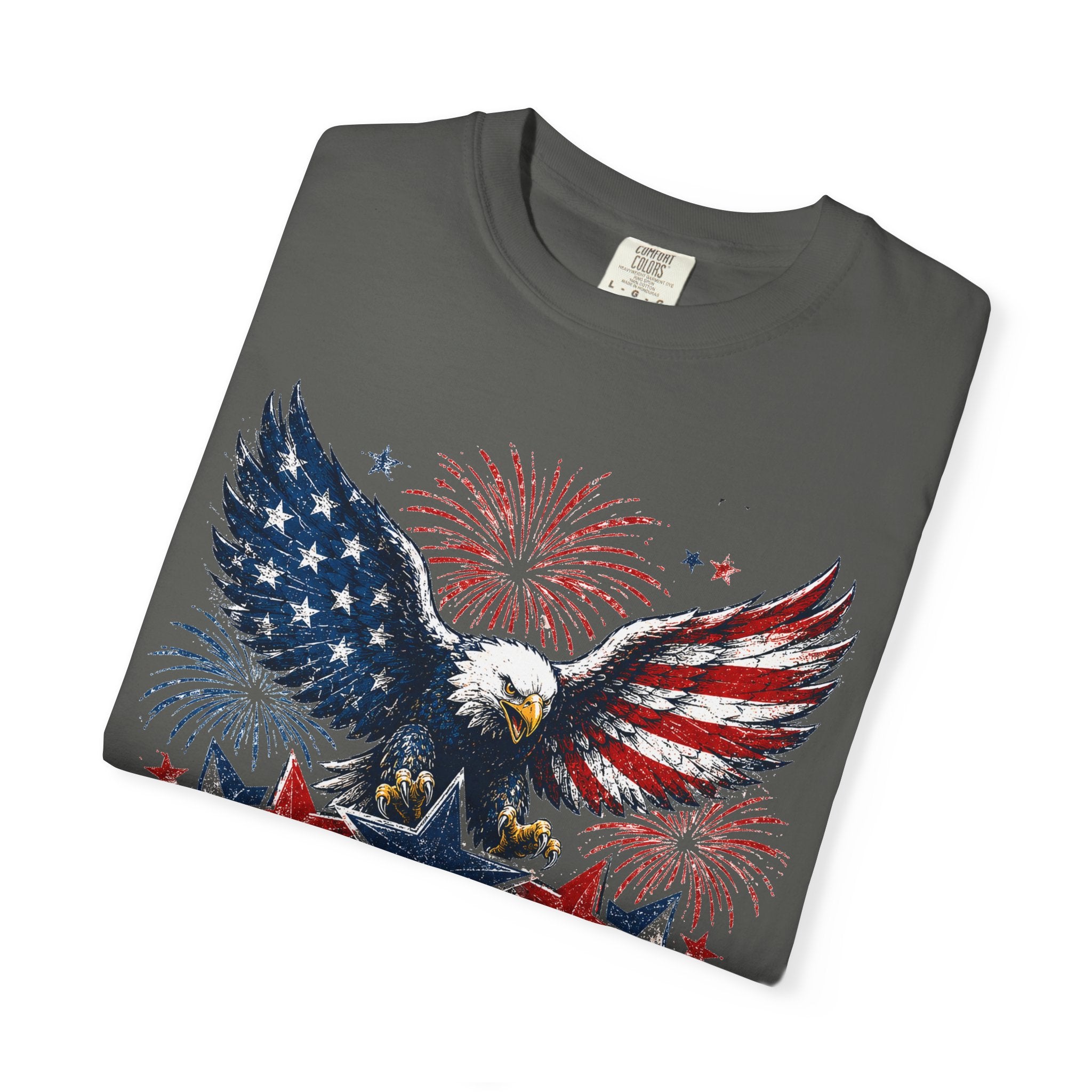 Patriotic Eagle T-Shirt — "Land of the Free, Home of the Brave"