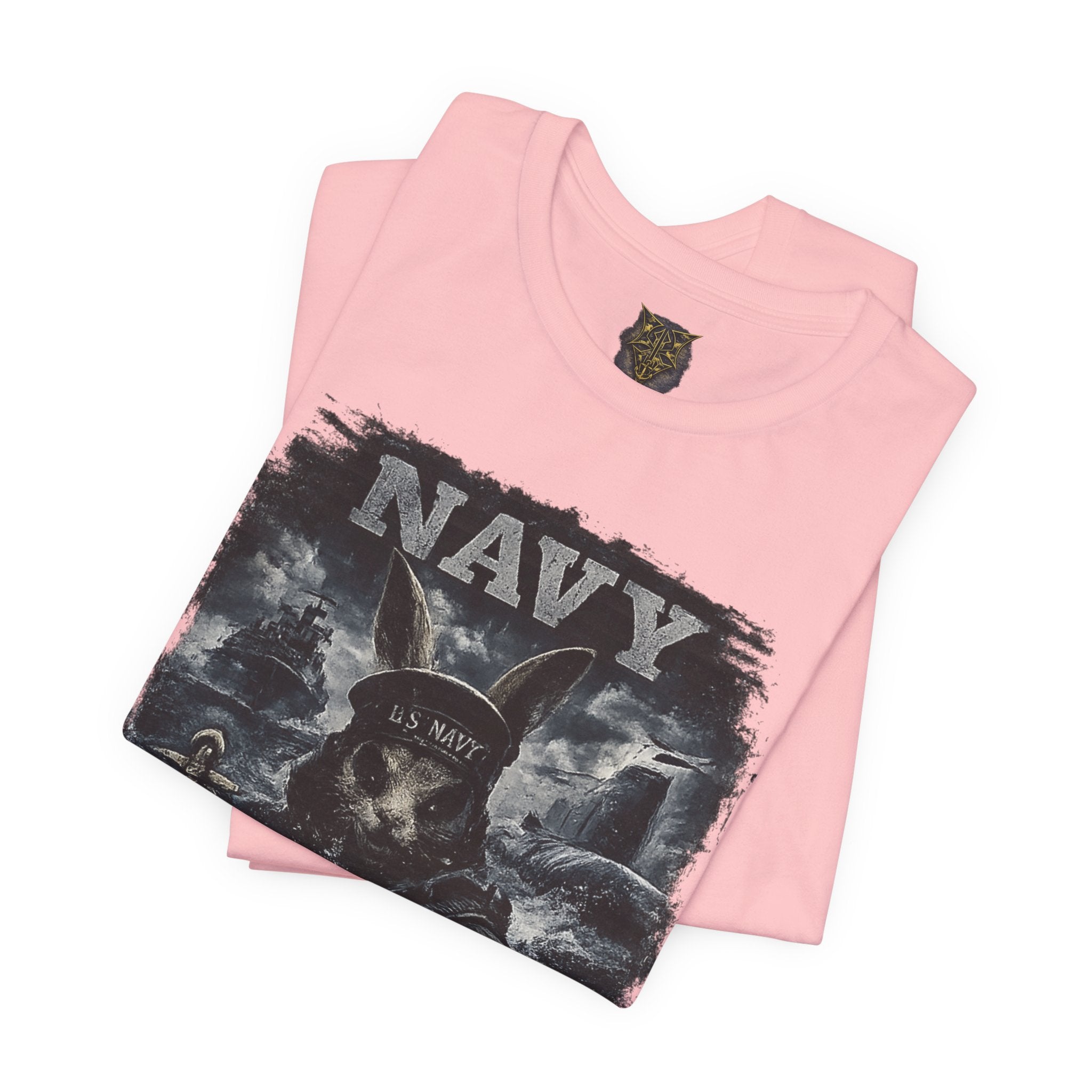 Navy 'Silence Is Power' Skull Anchor Tee — Fair Winds & Following Seas Back Graphic