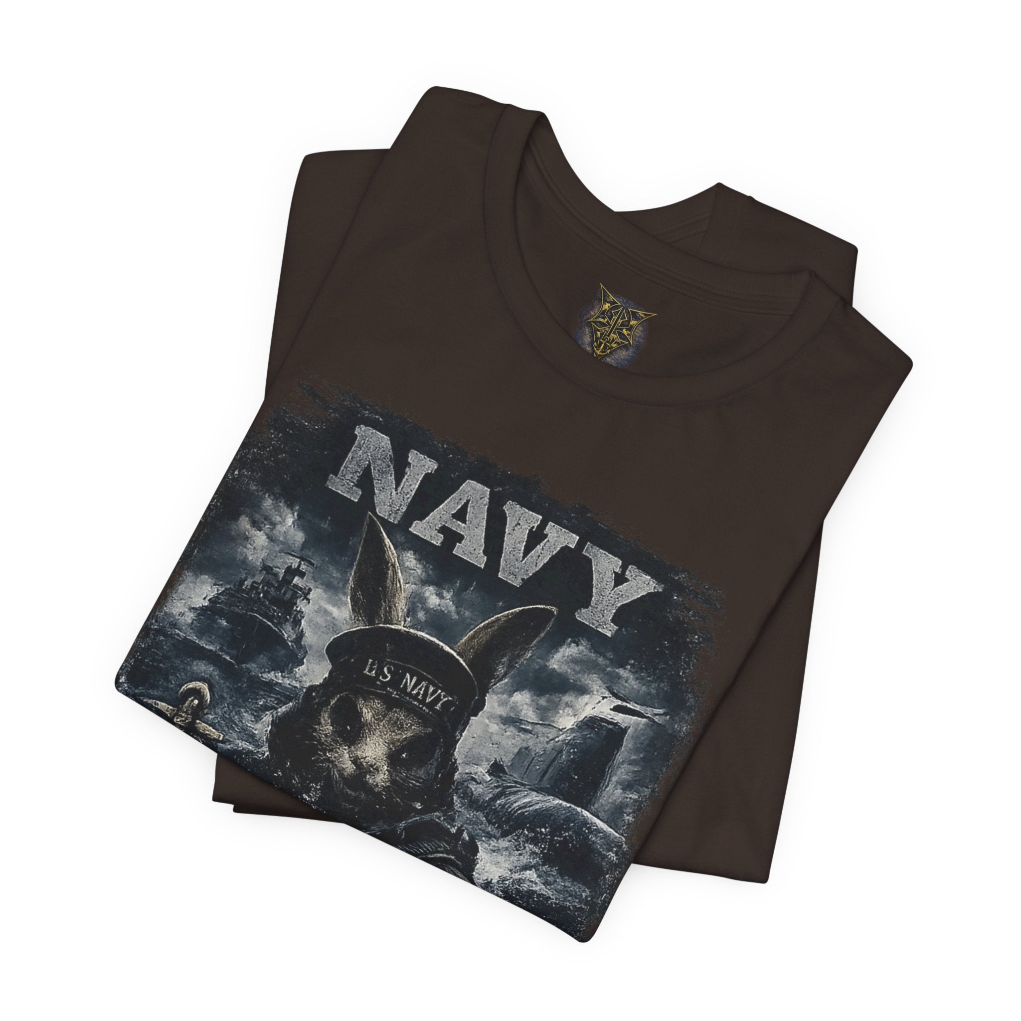 Navy 'Silence Is Power' Skull Anchor Tee — Fair Winds & Following Seas Back Graphic