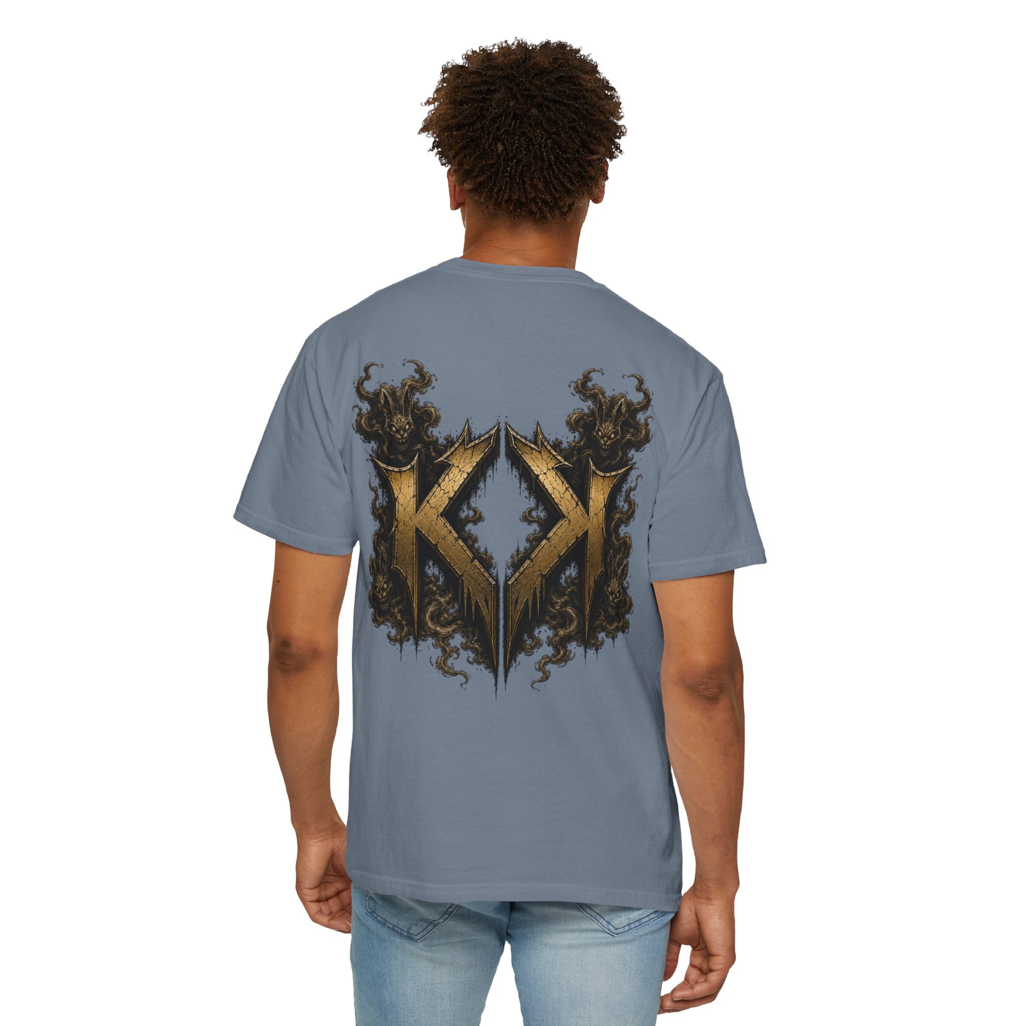 Bass Ackwards Graphic T‑Shirt — Heavy Metal Band Skull Design