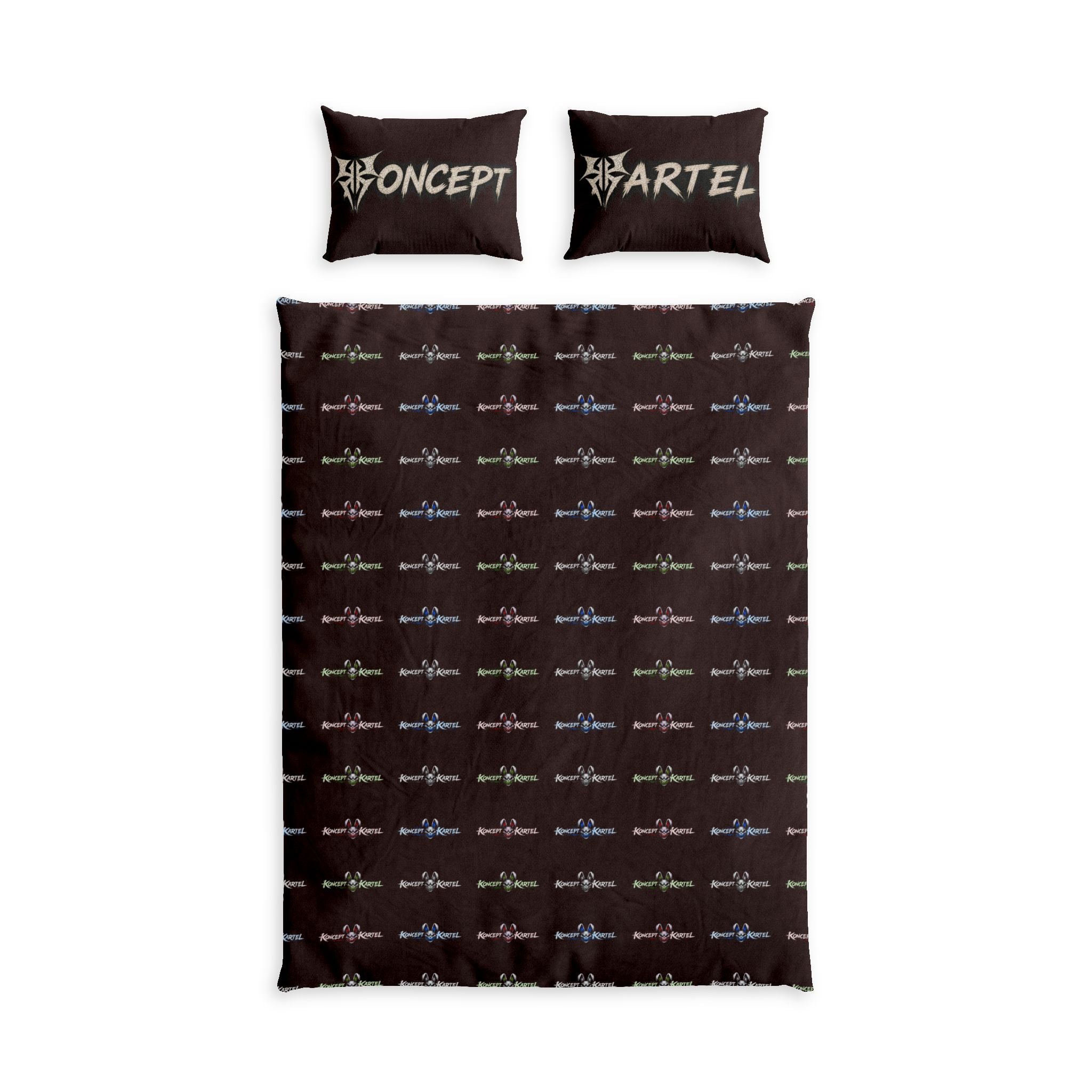 Dark Logo Cotton Bed Set – 'Concept' & 'Artel' Pillowcase Duvet Cover