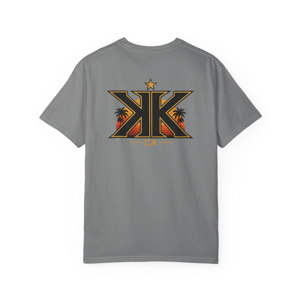 California West Coast Graphic T-Shirt — "California Hella" Vintage Sunset Car Design