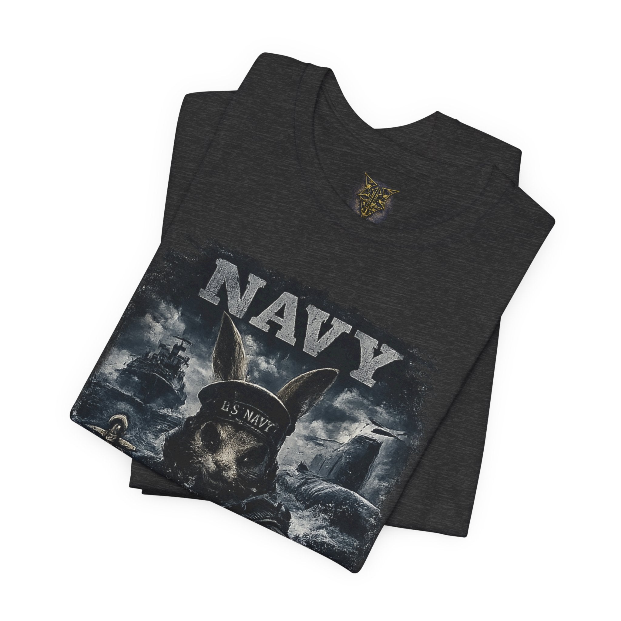 Navy 'Silence Is Power' Skull Anchor Tee — Fair Winds & Following Seas Back Graphic