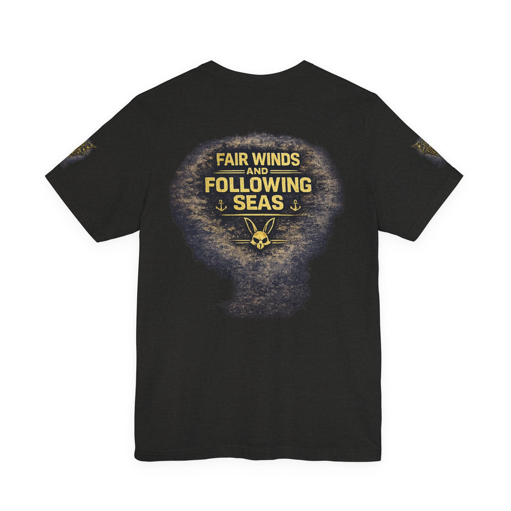 Navy 'Silence Is Power' Skull Anchor Tee — Fair Winds & Following Seas Back Graphic
