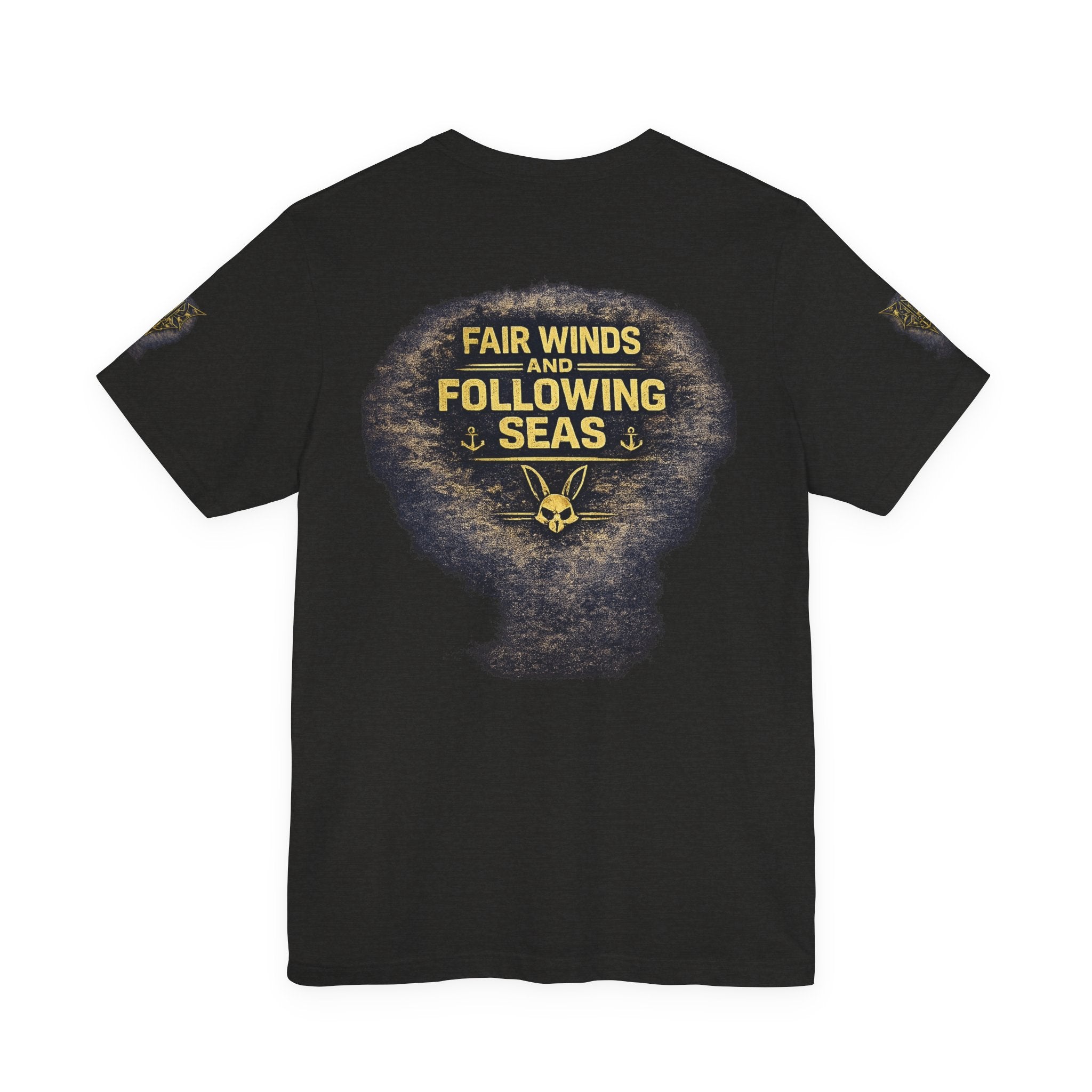 Navy 'Silence Is Power' Skull Anchor Tee — Fair Winds & Following Seas Back Graphic